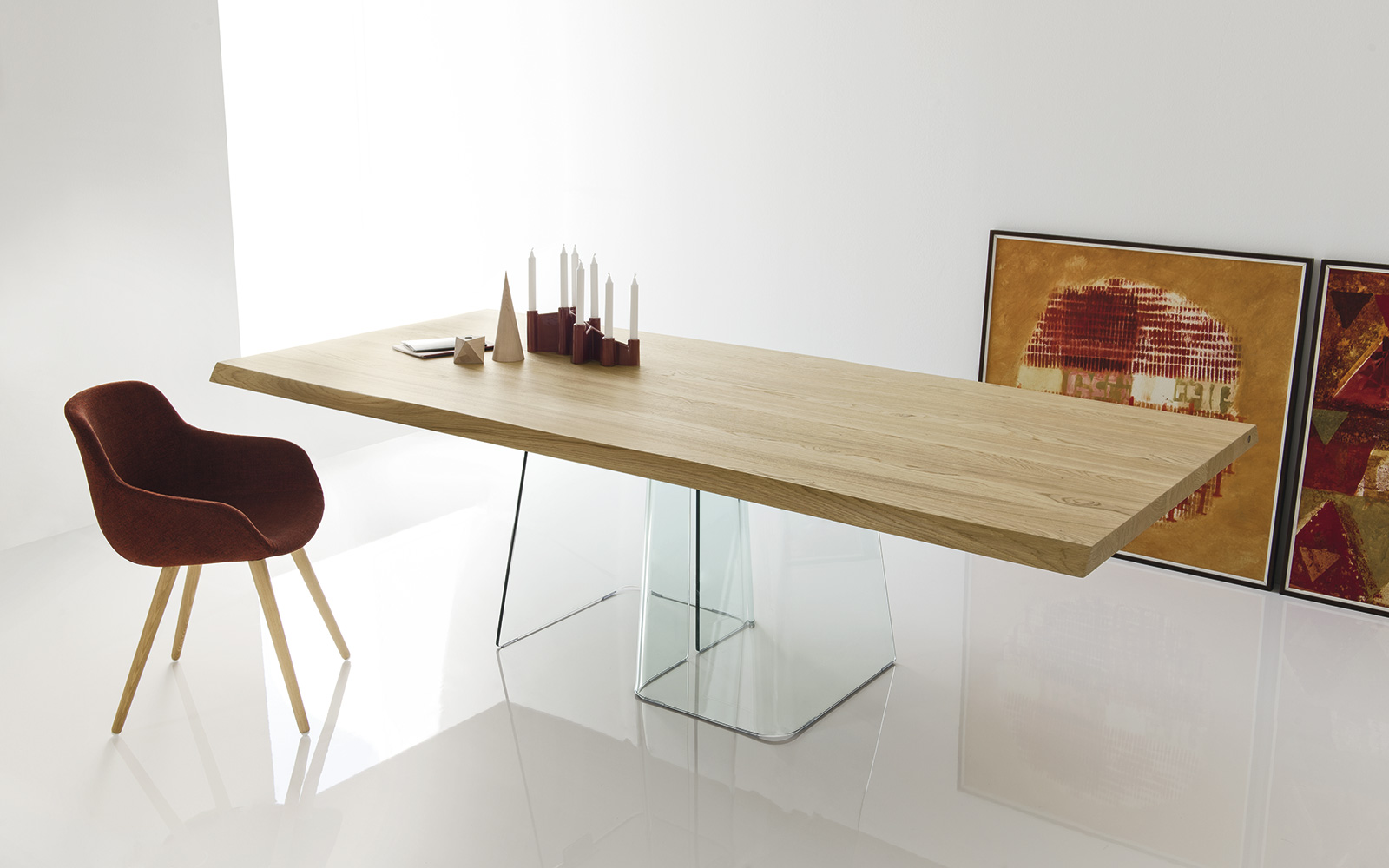 Tavolo Calligaris Volo struttura vetro